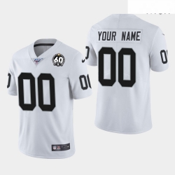 Men Oakland Raiders 00 Custom 60th Anniversary Vapor Limited Jersey   White