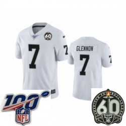 Men Oakland Raiders #7 Mike Glennon White 60th Anniversary Vapor Untouchable Limited Player 100th Season Football Jersey