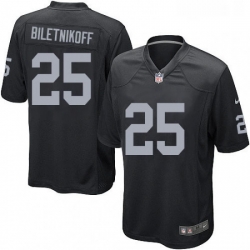 Mens Nike Oakland Raiders 25 Fred Biletnikoff Game Black Team Color NFL Jersey