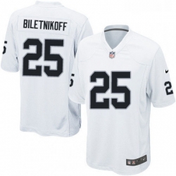 Mens Nike Oakland Raiders 25 Fred Biletnikoff Game White NFL Jersey