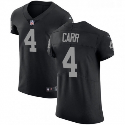 Mens Nike Oakland Raiders 4 Derek Carr Black Team Color Vapor Untouchable Elite Player NFL Jersey