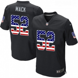 Mens Nike Oakland Raiders 52 Khalil Mack Elite Black Home USA Flag Fashion NFL Jersey