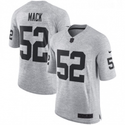 Mens Nike Oakland Raiders 52 Khalil Mack Limited Gray Gridiron II NFL Jersey