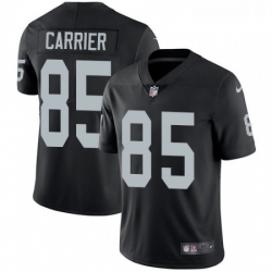 Mens Nike Oakland Raiders 85 Derek Carrier Black Team Color Vapor Untouchable Limited Player NFL Jersey