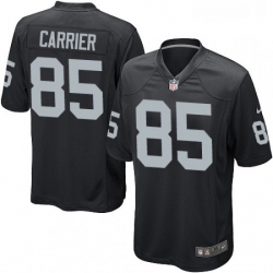 Mens Nike Oakland Raiders 85 Derek Carrier Game Black Team Color NFL Jersey