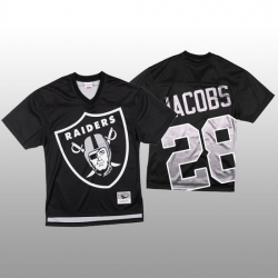 NFL Las Vegas Raiders 28 Josh Jacobs Black Men Mitchell  26 Nell Big Face Fashion Limited NFL Jersey