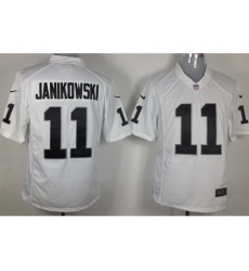 Nike Oakland Raiders 11 Sebastian Janikowski White Game NFL Jersey