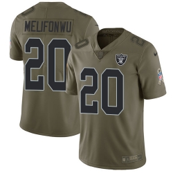 Nike Raiders #20 Obi Melifonwu Olive Mens Stitched NFL Limited 2017 Salute To Service Jersey