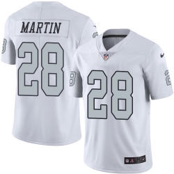 Nike Raiders #28 Doug Martin White Mens Stitched NFL Limited Rush Jersey