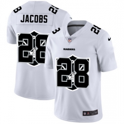 Nike Raiders 28 Josh Jacobs White Shadow Logo Limited Jersey