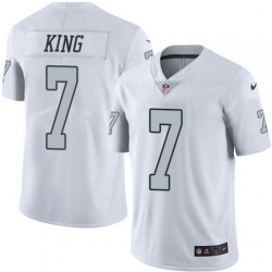 Nike Raiders #7 Marquette King White Mens Stitched NFL Limited Rush Jersey