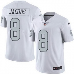 Nike Raiders 8 Josh Jacobs White Men Stitched NFL Limited Rush Jersey