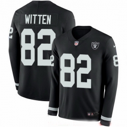 Nike Raiders 82 Jason Witten Black Team Color Men Stitched NFL Limited Therma Long Sleeve Jersey