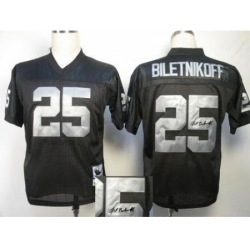 Oakland Raiders 25 Fred Biletnikoff Black Throwback M&N Signed NFL Jerseys