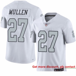 Raiders 27 Trayvon Mullen White Men Stitched Football Limited Rush Jersey