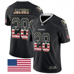 Raiders 28 Josh Jacobs Black USA Flash Fashion Limited Jersey