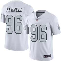 Raiders 96 Clelin Ferrell White Men Stitched Football Limited Rush Jersey