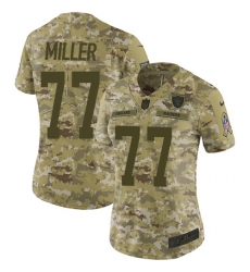 Nike Raiders #77 Kolton Miller Camo Women Stitched NFL Limited 2018 Salute to Service Jersey