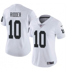 Women Las Vegas Raiders 10 Desmond Ridder White Vapor Stitched Jersey