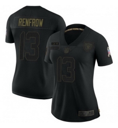 Women Las Vegas Raiders 13 Hunter Renfrow 2020 Black Salute To Service Limited Jersey