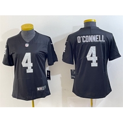 Women Las Vegas Raiders 4 Aidan O Connell Black Vapor Untouchable Limited Stitched Jersey