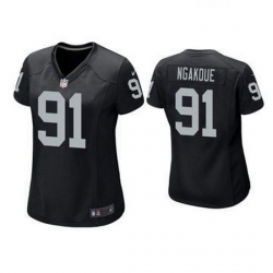 Women Las Vegas Raiders 91 Yannick Ngakoue Black Jersey