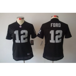 Women Nike Oakland Raiders 12# Ford Black[Women Limited Jerseys]