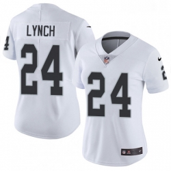 Womens Nike Oakland Raiders 24 Marshawn Lynch White Vapor Untouchable Limited Player NFL Jersey