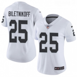 Womens Nike Oakland Raiders 25 Fred Biletnikoff Elite White NFL Jersey