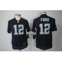 Nike Nfl Youth Oakland Raiders #12 Jacoby Ford Black Color[Youth Limited Jerseys]