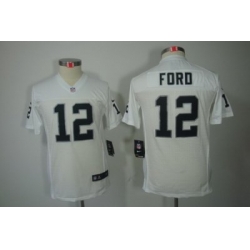 Nike Nfl Youth Oakland Raiders #12 Jacoby Ford White Color[Youth Limited Jerseys]