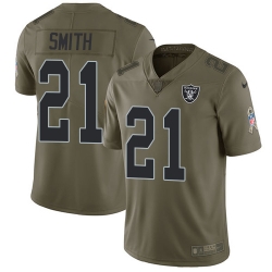 Youth Nike Raiders #21 Sean Smith Olive Stitched NFL Limited 2017 Salute to Service Jersey