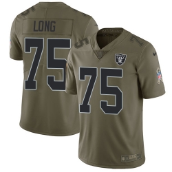 Youth Nike Raiders #75 Howie Long Olive Stitched NFL Limited 2017 Salute to Service Jersey