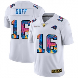 Los Angeles Rams 16 Jared Goff Men White Nike Multi Color 2020 NFL Crucial Catch Limited NFL Jersey