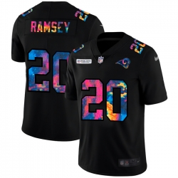 Los Angeles Rams 20 Jalen Los Angeles Ramsey Men Nike Multi Color Black 2020 NFL Crucial Catch Vapor Untouchable Limited Jersey