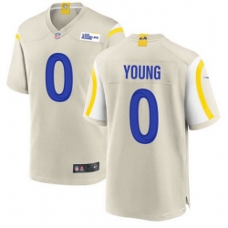 Men Los Angeles Rams 0 PByron Young Bone Stitched Game Jersey