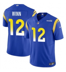 Men Los Angeles Rams 12 Dresser Winn Blue 2023 F U S E  Vapor Untouchable Stitched Football Jersey