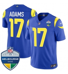 Men Los Angeles Rams  17 Davante Adams Royal 2026 F U S E  Melbourne Game Patch Vapor Limited Stitched Football Jersey