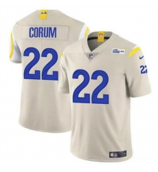 Men Los Angeles Rams 22 Blake Corum Bone 2024 Draft Vapor Untouchable Stitched Football Jersey