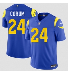 Men Los Angeles Rams  24 Blake Corum Royal 2026 F U S E  Vapor Limited Stitched Football Jersey