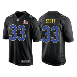 Men Los Angeles Rams 33 Nick Scott 2022 Black Super Bowl LVI Game Stitched Jersey