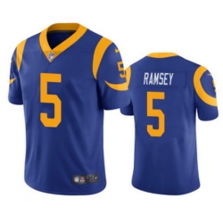 Men Los Angeles Rams 5 Jalen Los Angeles Ramsey Blue Vapor Untouchable Limited Stitched Jersey