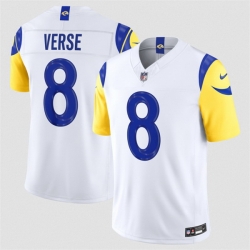 Men Los Angeles Rams  8 Jared Verse White 2026 F U S E  Vapor Limited Stitched Football Jersey
