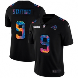 Men Los Angeles Rams 9 Matthew Stafford Men Nike Multi Color Black 2020 NFL Crucial Catch Vapor Untouchable Limited Jersey