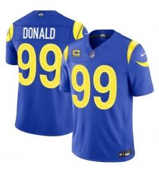 Men Los Angeles Rams  99 Aaron Donald Royal 2026 F U S E  With 4  Star C Patch Vapor Limited Stitched Football Jersey