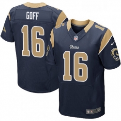 Men Nike Los Angeles Rams 16 Jared Goff Navy Blue Team Color Vapor Untouchable Elite Player NFL Jersey