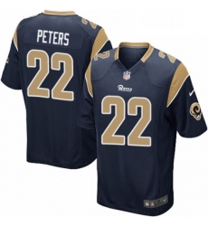 Men Nike Los Angeles Rams 22 Marcus Peters Game Navy Blue Team Color NFL Jersey