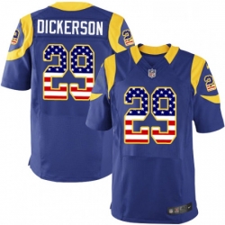 Men Nike Los Angeles Rams 29 Eric Dickerson Elite Royal Blue Alternate USA Flag Fashion NFL Jersey