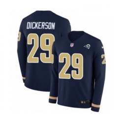 Men Nike Los Angeles Rams 29 Eric Dickerson Limited Navy Blue Therma Long Sleeve NFL Jersey