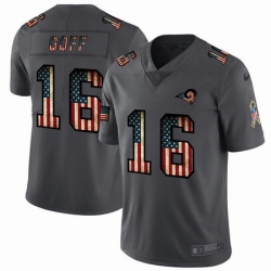 Nike Rams 16 Jared Goff 2019 Salute To Service USA Flag Fashion Limited Jersey